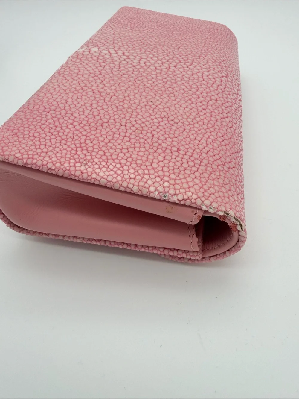 J. Markell Pink Baby Grande Stingray Leather Clutch Crossbody